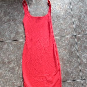 Pink bodycon midi dress